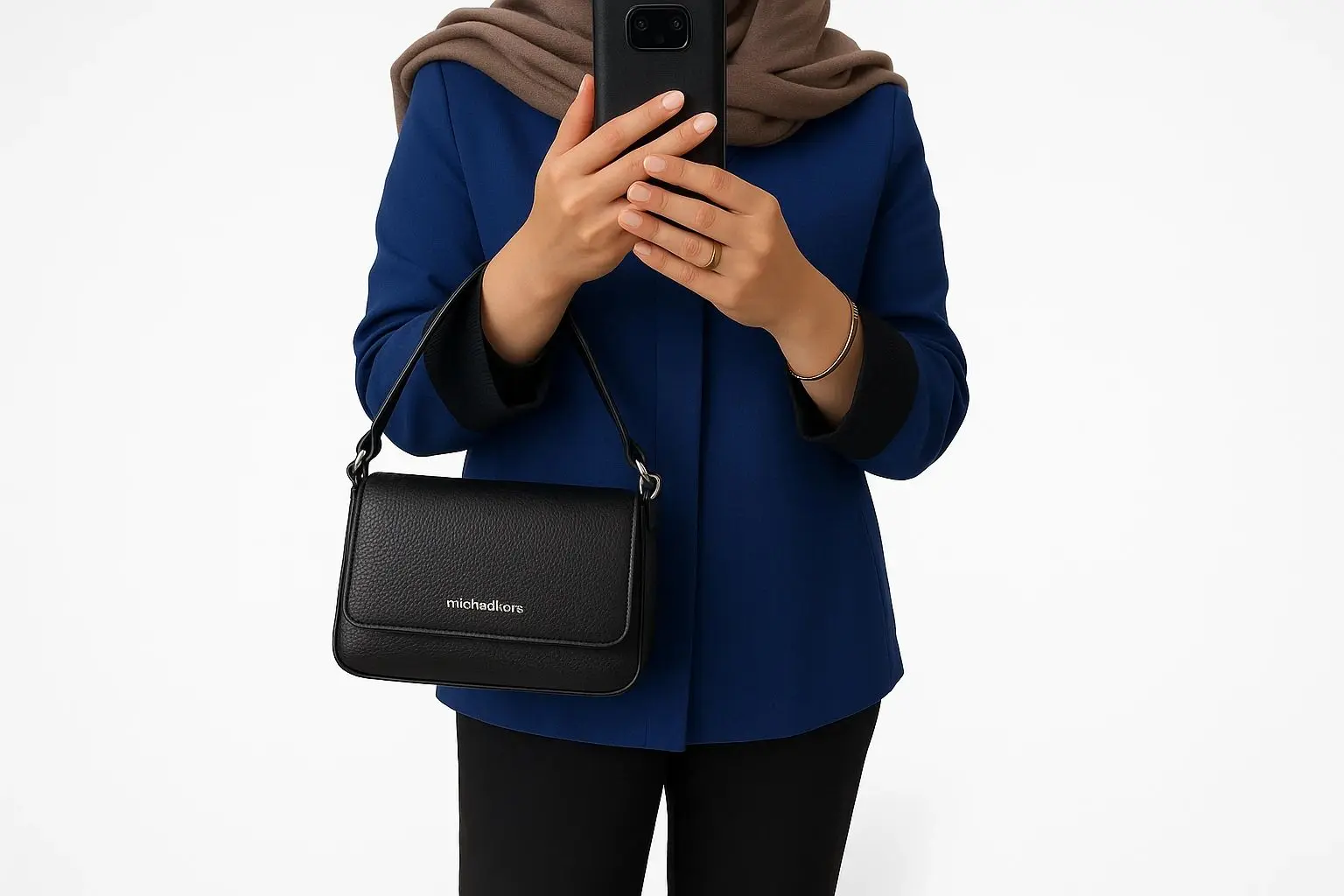 کیف شونی چرم طبیعی ـترکیبی